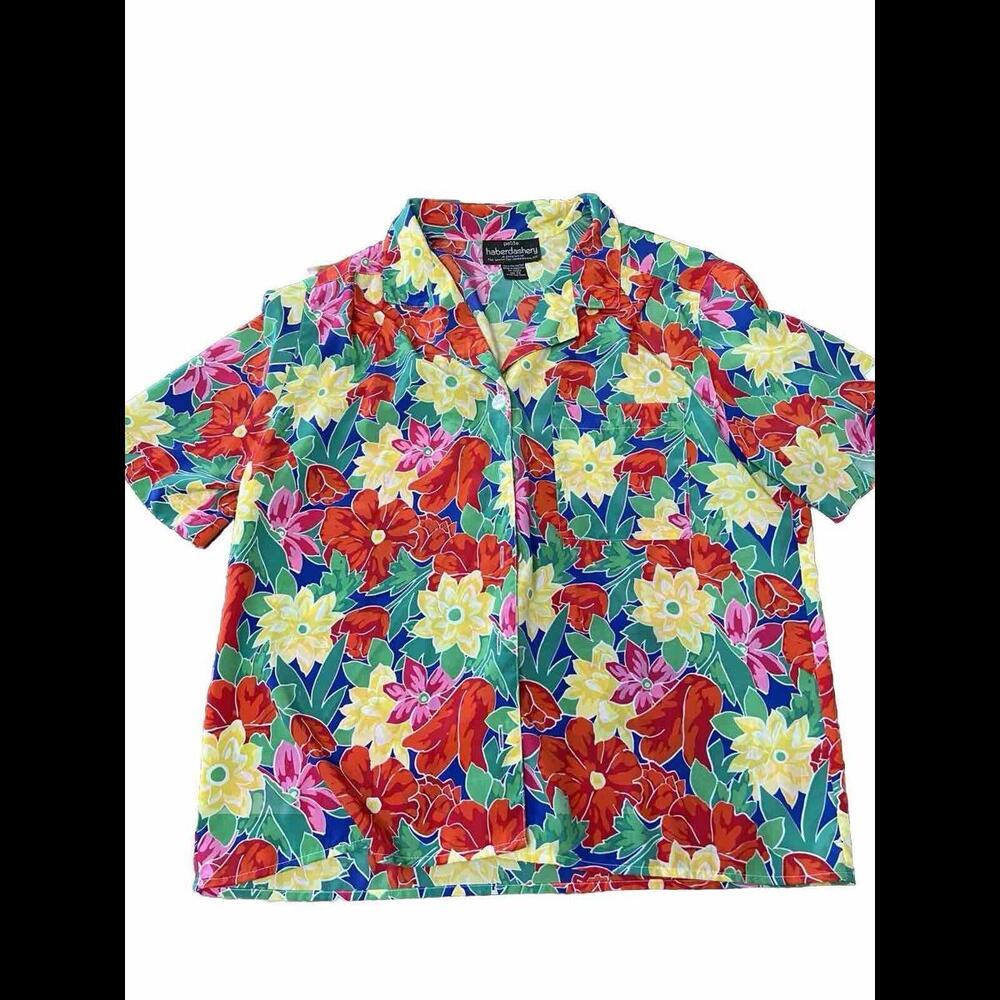 Vintage Haberdashery Hawaiian Shirt SZ 12 Medium Floral Pattern - Picture 1 of 4